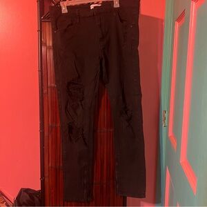 Fashion Nova Men Distressed Black Denim Pants